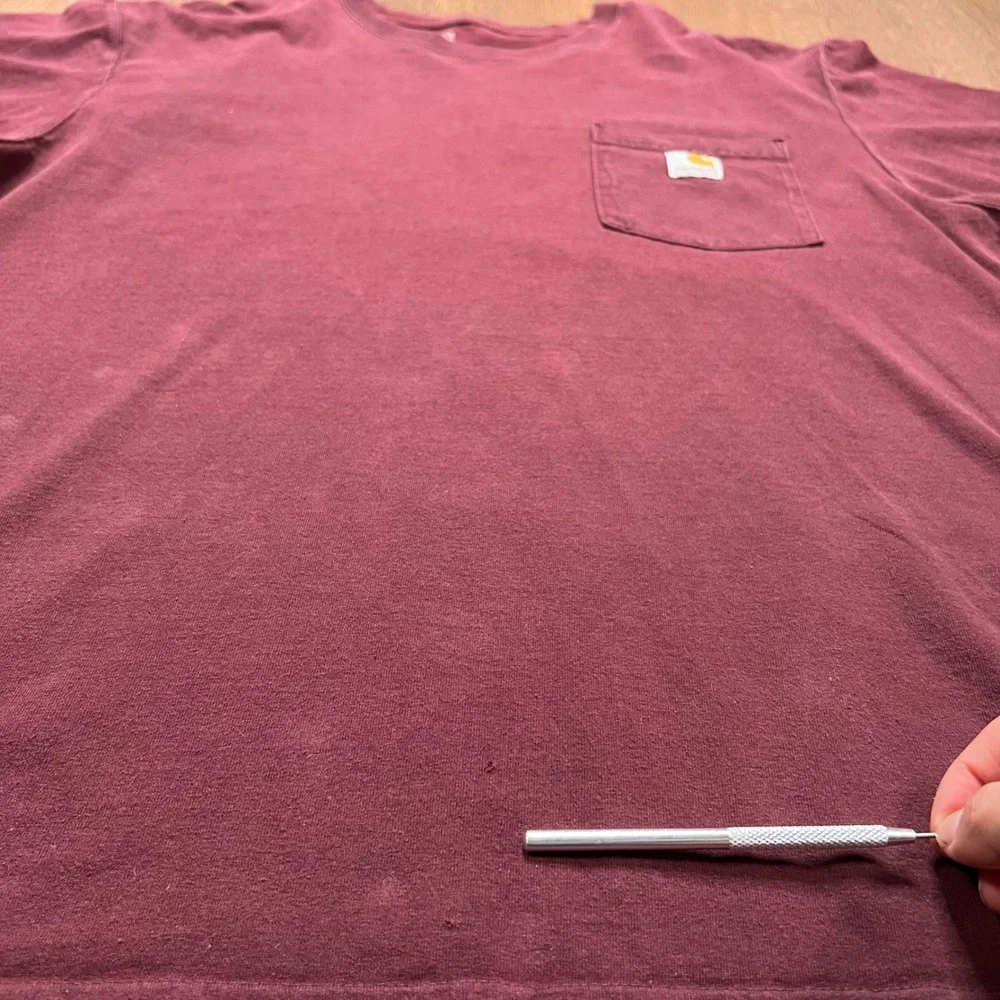 Carhartt K87 Pocket T-Shirt Burgundy Port Original Fit Cotton Tee L K87-PRT - Picture 4 of 8